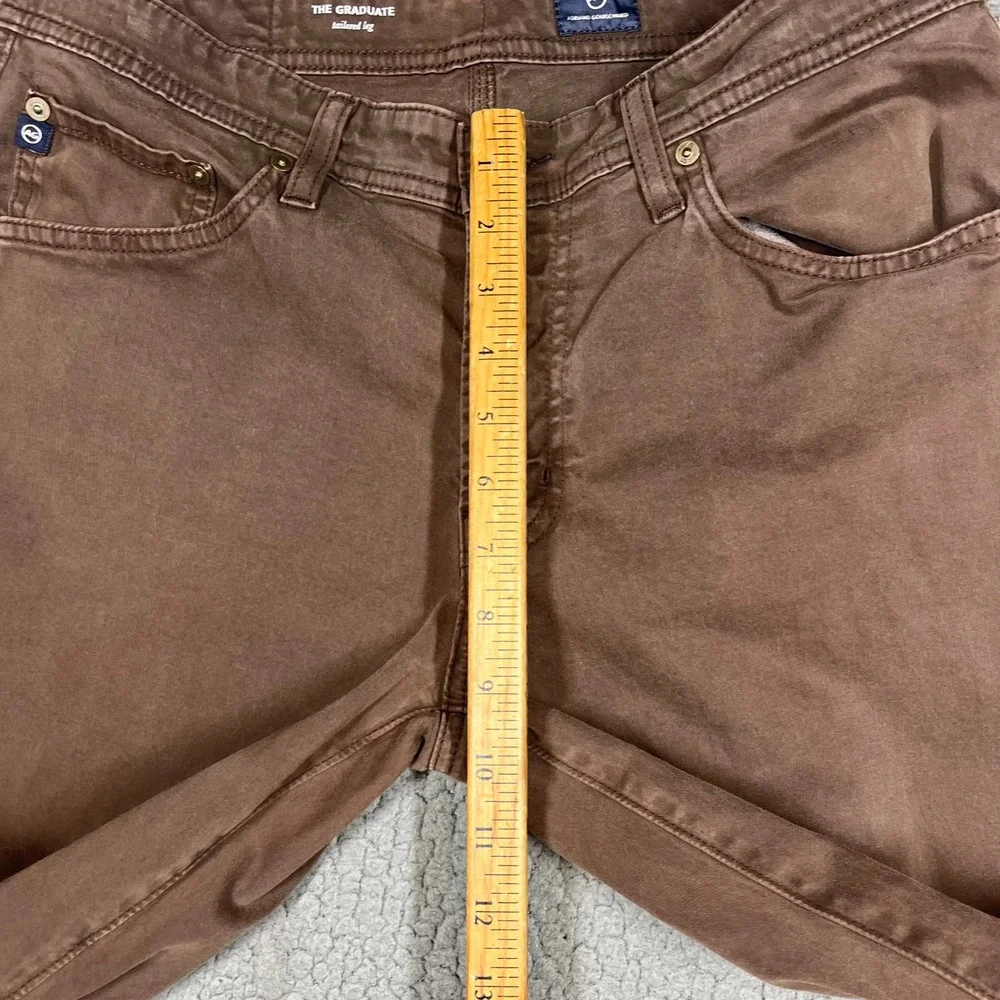 AG Adriano Goldschmied The Graduate Tailored Leg Brown Pants 1174SUD-DEB 32x32